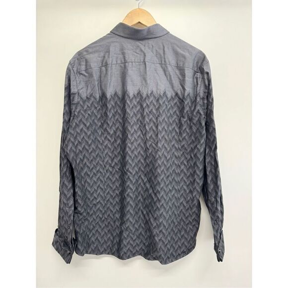 Murano Casual Shirt Size Mens Extra Large Gray Black Collared Long Sleeve - Picture 7 of 8